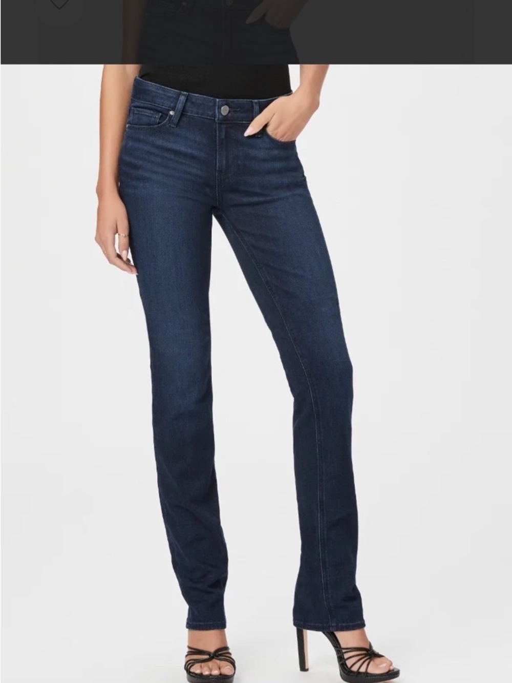 PAIGE Women's Skyline Straight Jeans in Dark Blue Wash
